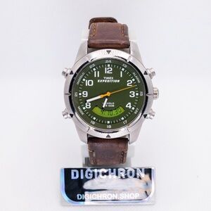 Timex Expedition Green Dial Large indiglo Analog Digital 2011 Mens Watch